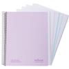Navigator | Taccuino A4 + quadretti 5 x 5 | Copertina extra | Lavanda | Bordo 5 colori | Carta 80 g | 120 fogli microforati 4 trapani | Spirale chiusura a spirale | Carta Premium Writing