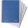 Navigator | Taccuino a quadretti a4 + 5 x 5 | copertina extra | blu | bordo 5 colori | carta 80 g | 120 fogli microforati 4 trapani | spirale chiusura a spirale con coil-Lock | carta premium writing