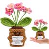 Huanmin Pocket Hug Nontiscordardime - Fiori in Regalo - Patate Positive Tedesco di Ricambio, Regalo Incoraggiante, Portafortuna Ricamato Rosa Nontiscordardime per Amici Colleghi Famiglia