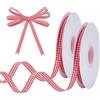 UNICRAFTALE Gingham - Nastro lungo 45 m, in poliestere, a quadretti di bufalo, larghezza 10 mm, colore rosso bufalo, a quadri, per la primavera, l'estate, sottile, per il fai da te, accessori per