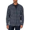 Dickies Flex Long Sleeve Flannel Shirt Camicia Button-Down, Ink Navy/Chocolate Brown/Clear Blue Unbalanced, S Uomo