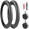 GRELiving Set di 2 pneumatici pieghevoli da 20 pollici, 20 x 1,95/2,1/2,25, guaina con 2 tubi 50/53/57 - 406 Bike Tires per Kidsbike/MTB/BMX