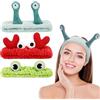 Apricitie 3 fasce per il lavaggio del viso, fascia per la spa per il trucco, in pile corallo, fascia elastica per capelli, lumaca, rana, granchio, fascia per il lavaggio del viso, sport, bellezza