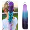 Shangxiu Extension per capelli a coda di cavallo con pennello, per donne e ragazze (lilla/blu/viola, 24 pollici)