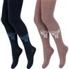 Lixxi - Collant per ragazze con fiocco | Confezione da 3 | Misure da 98 a 152 cm | Prodotti con materiali certificati Ökotex | Cotone - 85% | Collant da ragazza | Collant per bambini, Grigio, Blu,