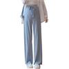 Baycat Pantaloni casual premaman per l'estate, pantaloni a gamba larga in seta ghiaccio per l'estate, pantaloni dritti casual larghi sottili per l'estate, Blu, XL
