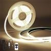 PSTAR Striscia LED COB 1M, 24V 4000K Bianco Naturale da Interni 320LEDs/M 8mm con Alimentatore e Telecomando, Flessibile Adesiva Strip LED