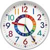 TNSLAND Orologio da parete per bambini, con numeri colorati, orologio da parete silenzioso, silenzioso, per bambini, per l'educazione precoce, casa, soggiorno, cameretta dei bambini