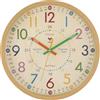 FoxTop Orologio educativo per bambini Senza ticchettio, analogico, 24 ore, decorazione per camerette, 30 cm