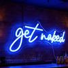 QiaoFei Led Get Naked Segno Neon Lettere Alimentato USB Luci al neon per la stanza Home Bar Art Decorazione della parete Finestra del partito Soggiorno Decor Regalo di Natale (blu)