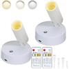 VIGMOJ 2 Pezzi Faretti a LED Wireless con Luci Remote Up per Interni, Dimmerabili Alimentati con Timer, Luci Spot Ricaricabili per Impianto Muro Arte