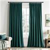 EMEMA Tenda in velluto con nastro arricciato, verde smeraldo, tende decorative opache, set da 2 pezzi, spessore e pesante, per soggiorno, camera da letto, tenda termica in velluto arricciato, altezza