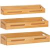 SAUNNIHEN 3 Pezzi Porta Spezie per Cucina Salvaspazio, Portaspezie da Parete in Bambù, Porta Spezie da Appendere per Cucina, Autoadesivo o con Fori
