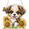 NEWENMO Cucciolo Carino Diamond Painting Pendente,5D Girasole Pittura Diamante con Catena,Diamond Painting Adulti Ciondolo,Cristallo Diamante Kit,per Decorazione di Finestre,Pareti,Porte e Giardini