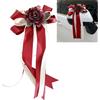 ThaiRoot 4 pezzi di fiocchi per auto in seta, decorazione per matrimonio, auto, simulazione di rose, fiocco per porta e specchietto retrovisore, decorazione per sedia da matrimonio, fiore a fiocco con ventose
