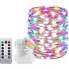 Molicar, Catena luminosa con filo, con timer e telecomando, piccola catena luminosa interna a batteria, 20 m, 200 LED, IP65 impermeabile, senza batteria, per camera da letto, matrimonio, Natale, feste
