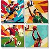AIRDEA 4 pezzi Sport Uniti Internazionali Dipingere con i Numeri adulti e bambini con cornice, Paint by Numbers principiante, Kit di Pittura Acrilica Fai-da-Te per Adulti 20x20 cm