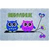 ID Mat GREY'FLOCK Tappeto, Fibre Sintetiche, Gris/Bleu/Vert/Rose, 40x60x0,4 cm