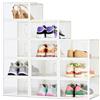 Amazon Basics Scatole per scarpe impilabili e pieghevoli, formato medio, confezione da 12, Trasparente
