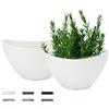 LaDoVita Vasi per piante con fori di drenaggio, confezione da 2 fioriere da 30,5 cm, per piante da interno, vasi da fiori in plastica, fioriera decorativa moderna per giardino, esterno, casa, bianco