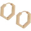 AllSaints orecchini a cerchio esagonali, gioielli geometrici da tutti i giorni, accessori moderni alla moda, chiusura a cerniera, in ottone, colore oro