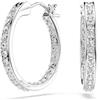 Swarovski Orecchini a cerchio Sommerset, Bianchi, Placcato rodio