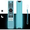 CTRLBETTER Custodia Telecomando in Silicone Compatibile Con TCL RC833A FMB1/FMB3, RC833A FMB4/FMB5 TV Telecomando Copertura Protettiva Antiurto Con un Cordino(Blu Fluorescente)