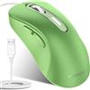 memzuoix Mouse USB con Cavo - Mouse Ottico 1400 DPI, 5 Tasti, Design Ergonomico con Cavo da 1,5m - Per Computer, PC, Mac (Verde)