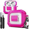 R-fun Custodia protettiva R-fun per AirPods 4a generazione, chiusura magnetica automatica, con kit di pulizia, adatta per custodia protettiva Airpods 4 (2024) -Rosa rosa