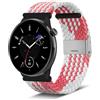 Niboow 20mm Cinturino per Amazfit GTS 4/3/4 Mini/2 Mini/2e/2/GTR 42mm, Nylon Intrecciato Regolabile per Amazfit Bip 3 Pro/3/S/Lite/U Pro - Bianco/Rosa
