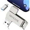 MUXXUE Chiavetta USB 256GB per iphone MUXXUE Memoria Esterna per iphone 1Pad Android PC con connettori iOS Type A USB-C e USB 3.0 Pen Drive senza APP, espansione per foto, documenti e video