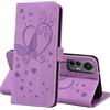 CASAFUNY Custodia per Xiaomi 12 Lite, Cover in Pelle Xiaomi 12 Lite 5G Protettiva Portafoglio Magnetica Flip Case Libro per Xiaomi 12 Lite, Viola