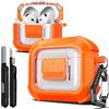 R-fun Custodia protettiva R-fun per AirPods 4a generazione, chiusura magnetica automatica, con kit di pulizia, adatta per custodia protettiva Airpods 4 (2024) -Arancione