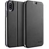 doupi Deluxe FlipCase per iPhone XS (5,8 Pollici), Protezione Custodia Ultra Slim Magnete Flip Cover Protettiva Book Style Etui Stare in Piedi Case, Nero