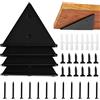 Halyuhn Staffa per mensole galleggianti, 10,2 x 7,6 cm, per piccole mensole galleggianti in legno, staffe nascoste nere per mensole galleggianti, 4 staffe triangolari per mensole con viti di