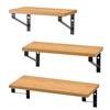 AKTIVE Set di 3 mensole da parete Max Home, 42, 34 e 28 cm, Peso massimo 6 kg, Con struttura in metallo nero, effetto rovere, Decorativo, Per soggiorno, camera da letto, cucina (18484)
