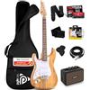 Pyle Chitarra Elettrica 99 cm con Amplificatore 5W, Custodia, Plettri, Guitar Corde di Ricambio e Cinghia, Kit Chitarra ST-Style per Principianti, 22 Tasti, Blu