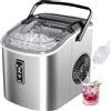 EUHOMY Macchina per cubetti di ghiaccio piccola nera, 9 dadi/6 minuti, 12 kg/24 ore, 2 dimensioni, autopulente e portatile per cucina/casa