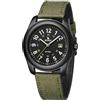 BUREI Orologio militare da uomo con data, cinturino in nylon e orologio da campo impermeabile, adatto per sport all'aria aperta, regalo molto solido e durevole (più verde)