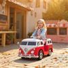 DecHome Macchina Elettrica Bambini 3+ Anni Volkswagen T1 con Lettore MP3 Rosso