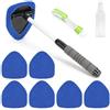 Bafiwu Pulitore parabrezza auto con 6 cuscinetti in microfibra e flaconi spray, detergente per parabrezza con manico estraibile, kit per lavavetri auto, colore blu