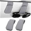 Heshebuy 2 supporti per occhiali da sole per auto, supporto per occhiali da sole auto, supporto magnetico per occhiali da sole, clip per biglietti (grigio chiaro)