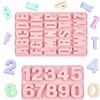 TOPCZY 2 stampi in silicone con lettere grandi, in silicone, con numeri, per torte, biscotti, caramelle, mini fondente, senza BPA