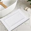 SHACOS Tappeto Bagno Microfibra Soffice Morbida, Tappetino Bagno Antiscivolo, Tappeto Bagno Assorbente, Tappeti Bagno Lavabile In Lavatrice, Adatto per Doccia O Vasca Da Bagno, Bianco, 50 X 80 cm