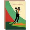 Artery8 Golfing Sport Golfer Golf Swing Pose Bold Design For Him Man Birthday Card