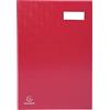 Exacompta - Rif. 57025E - Cartone di 8 paracolpi sterzo - retro a soffietto telato - porta etichetta - copertina plastificata - 20 scomparti in carta rosa con 3 perforazioni - 24 x 35 cm - rosso