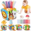 URMYWO Giochi Neonato 3-6 Mesi, Scatola Fazzoletti Sensoriale Montessori e attività Tummy Time con Carta Crespata, Foulard, Specchio Sicuro per Stimolare Sensi e Motricità Fina, Regalo 6 9 12 Mesi
