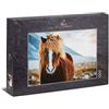Ulmer Puzzleschmiede - Puzzle Cavallo islandese in inverno - bel puzzle di cavalli: bel pony islandese di fronte alla natura invernale in Islanda