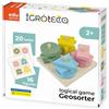 Igroteco® Geo-Sorter in legno | Gioco educativo per bambini | Gioco di impilamento e filo con 4 forme geometriche | Promuove capacità motorie, colori e forme | Include libretto di attività | a partire