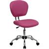 Flash Furniture Sedia da Lavoro Girevole con Schienale Medio in Rete con Base cromata, Metallo, Rosa, 58,42 x 55,88 x 25,4 cm